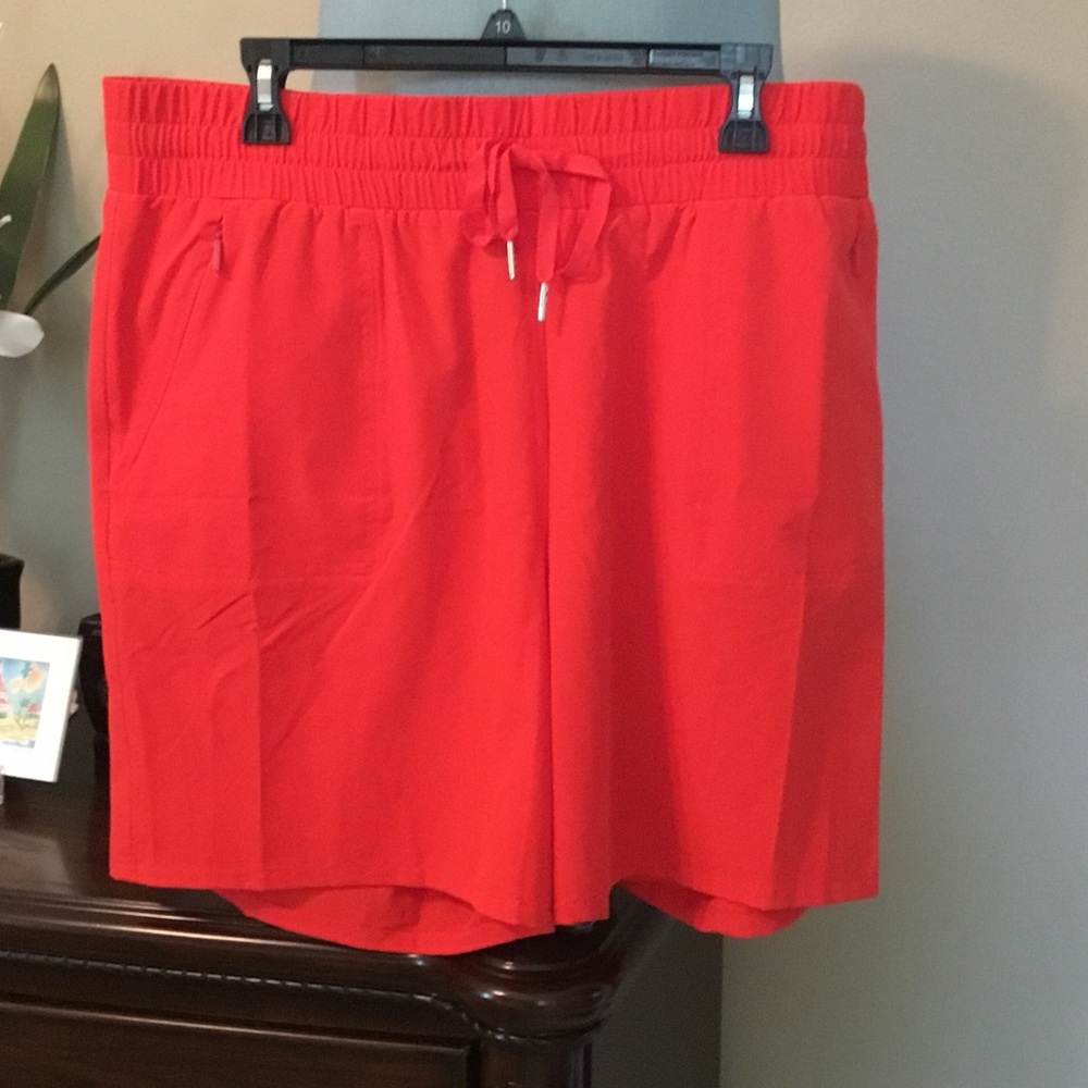 Chico's Bright Red Athletic Drawstring Shorts NWT - image 1